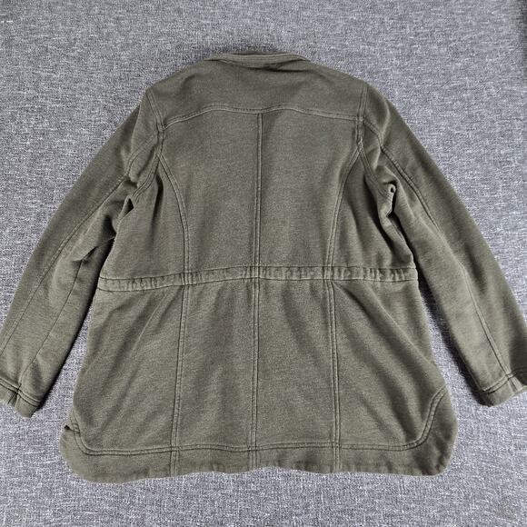 Torrid Jacket French Terry Knit Utility Shirt Jacket Green Size 1 - Picture 2 of 8